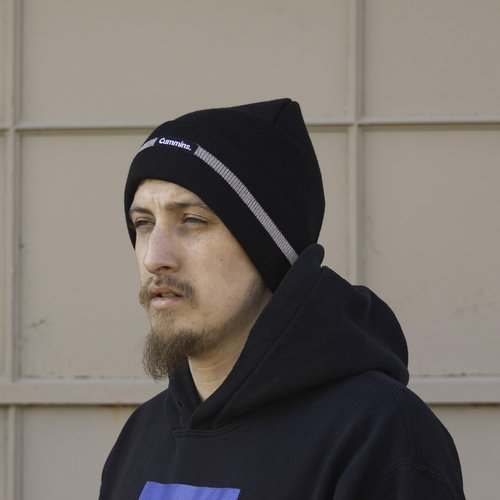 Cummins Black Cuffed Beanie with Reflective Stripe