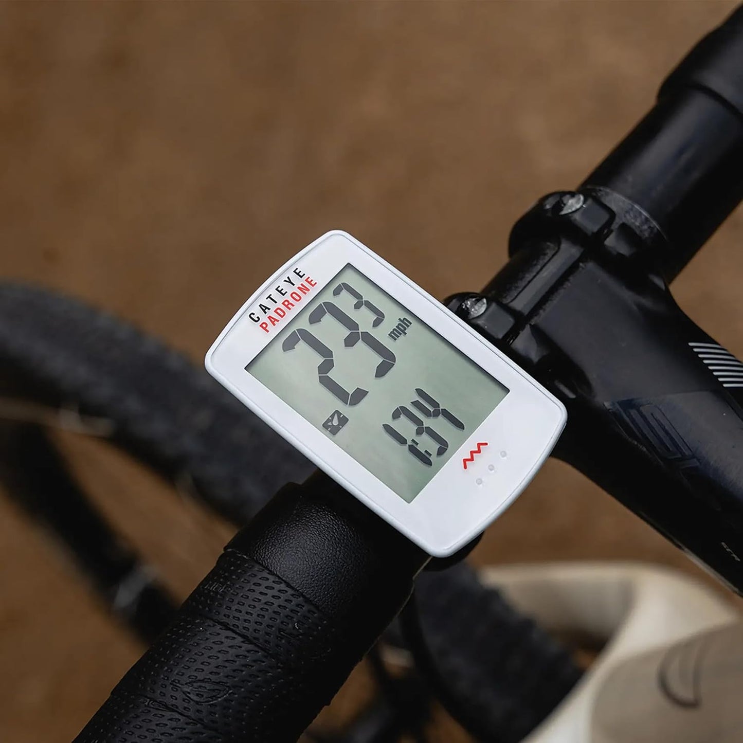 CATEYE Padrone Wireless Bike Computer – Oversized Display Cyclocomputer, Wireless Speedometer & Odometer, FlexTight™ Mount, Auto Start/Stop, Programmable Odometer