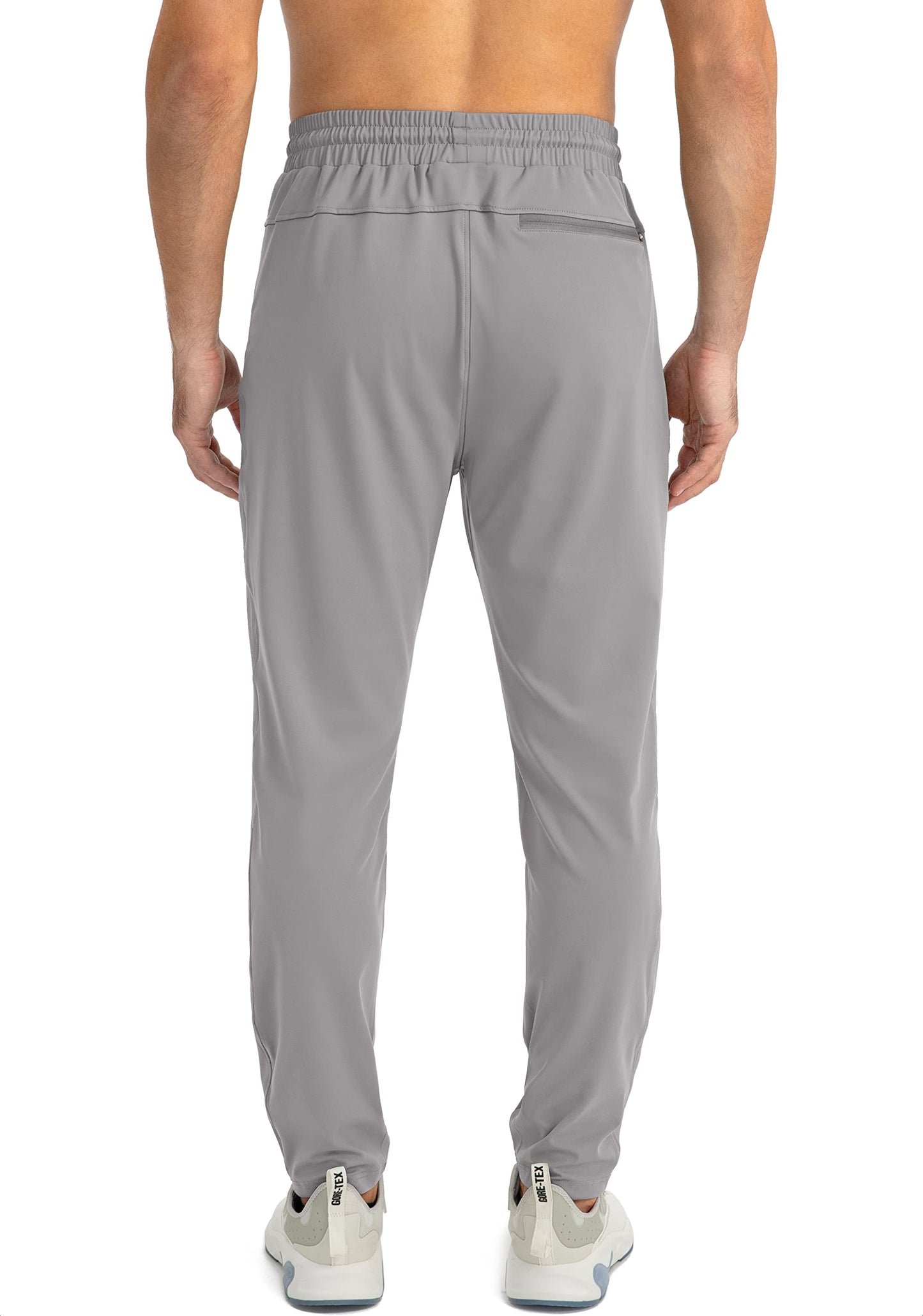 G Gradual Men's Sweatpants with Zipper Pockets Tapered Joggers for Men Athletic Pants for Workout, Jogging, Running (Light Grey, X-Large)