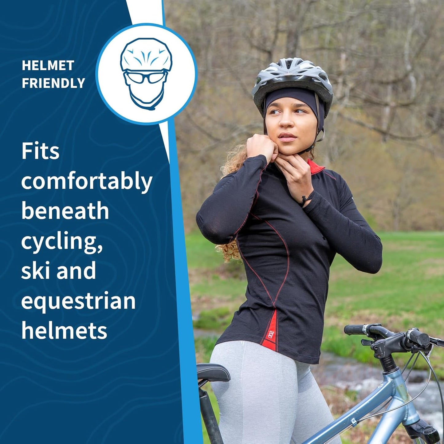 TrailHeads Ponytail Hat - Adrenaline Series | Women’s Running Beanie with Reflective Accents | Black Skull Cap