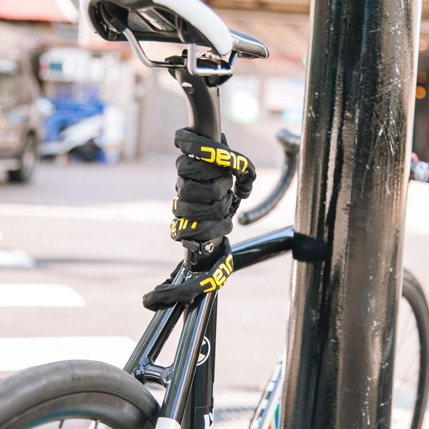 52ND Street Neo Chain Lock Combo, Resettable 4-Digit Combination Anti-Theft Bicycle Lock (Black)