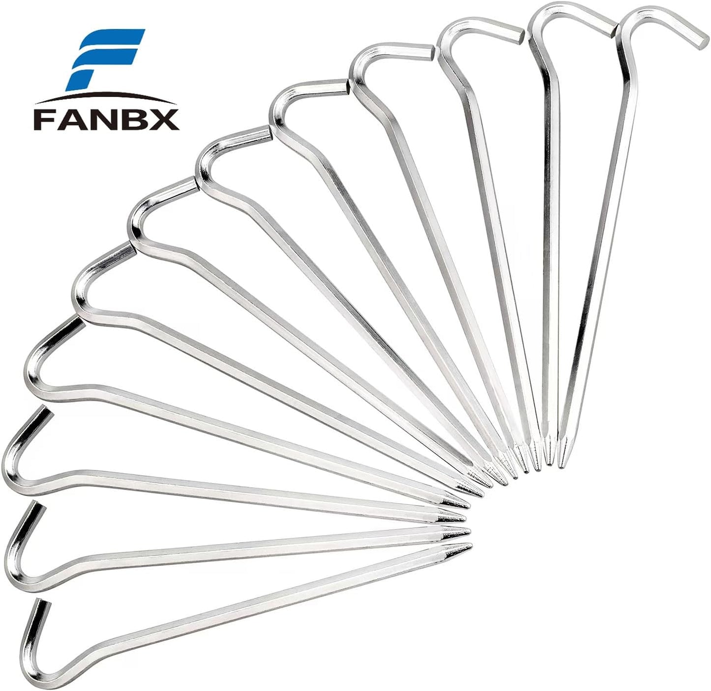 Tent Pegs - Aluminium Tent Stakes Pegs with Hook - 7’’ Hexagon Rod Stakes Nail Spike Garden Stakes Camping Pegs for Pitching Camping Tent, Canopies