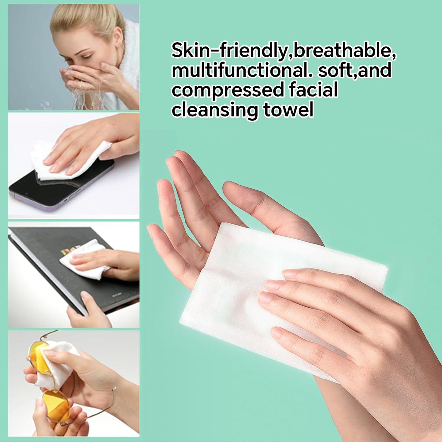 Illidi 80PCS Compressed Towels, Disposable Tablet Tissues, Portable Mini Cotton Sheets for Travel, Camping, and Outdoor Activities