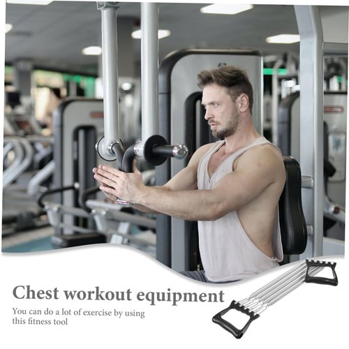 BRIGHTFUFU Chest Expander with Detachable Plastic Handle - Multifunctional Chest Workout Tool for High Elasticity Springs for Strength Training and Grip
