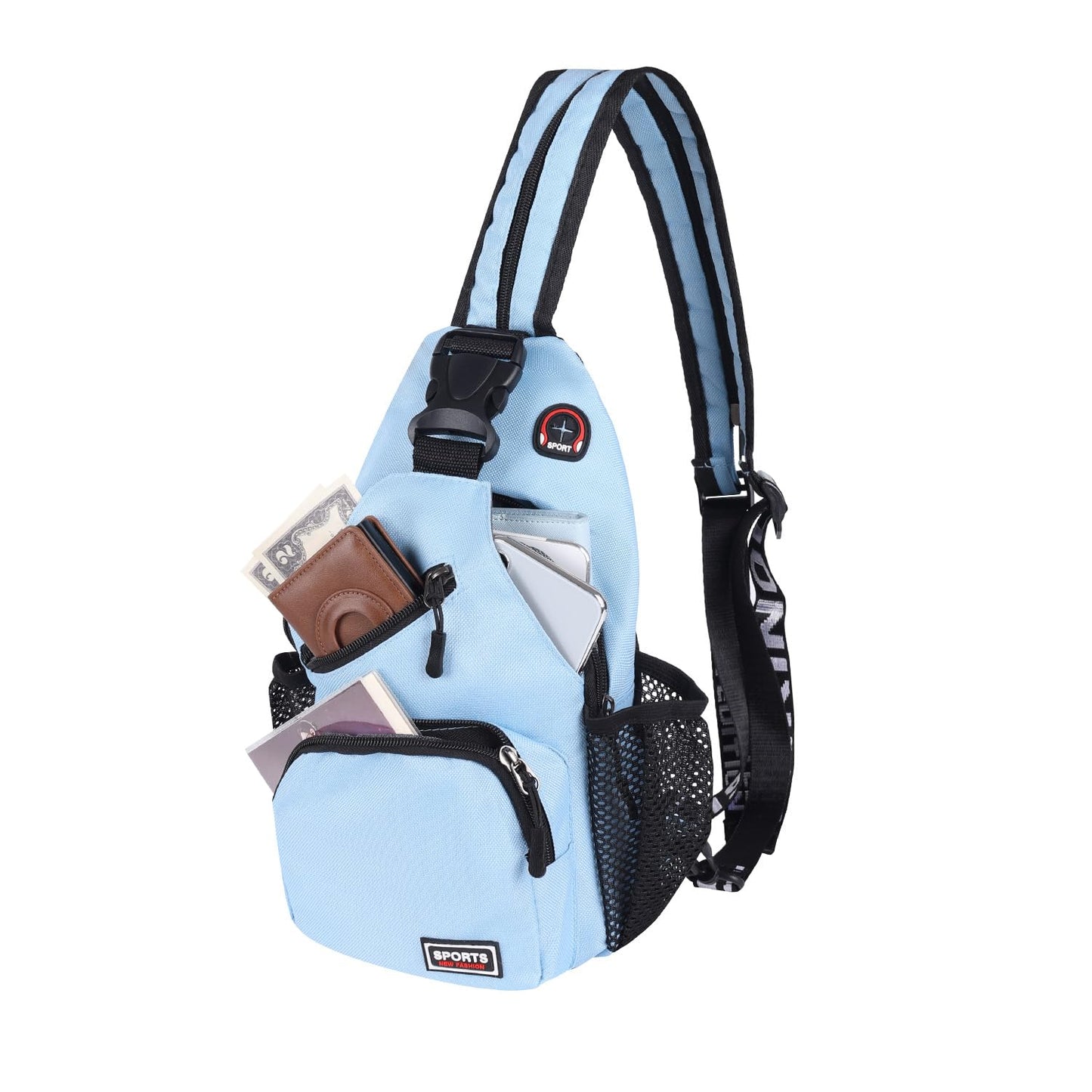 JENAGREEN Cross Body Bag Sling Backpack Bag,Crossbody Bag Chest Bag Casual Daypacks with Belt Waist Pack for Women Man