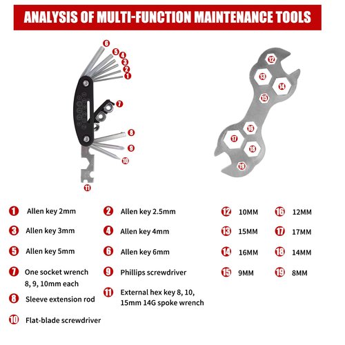 RAHQHD Complete Bike Brakes Set，Inner and Outer Callipers Cables Lever Kit ，Universal Bike Front and Rear MTB Brake with Multi-Tool Wrenches Silver