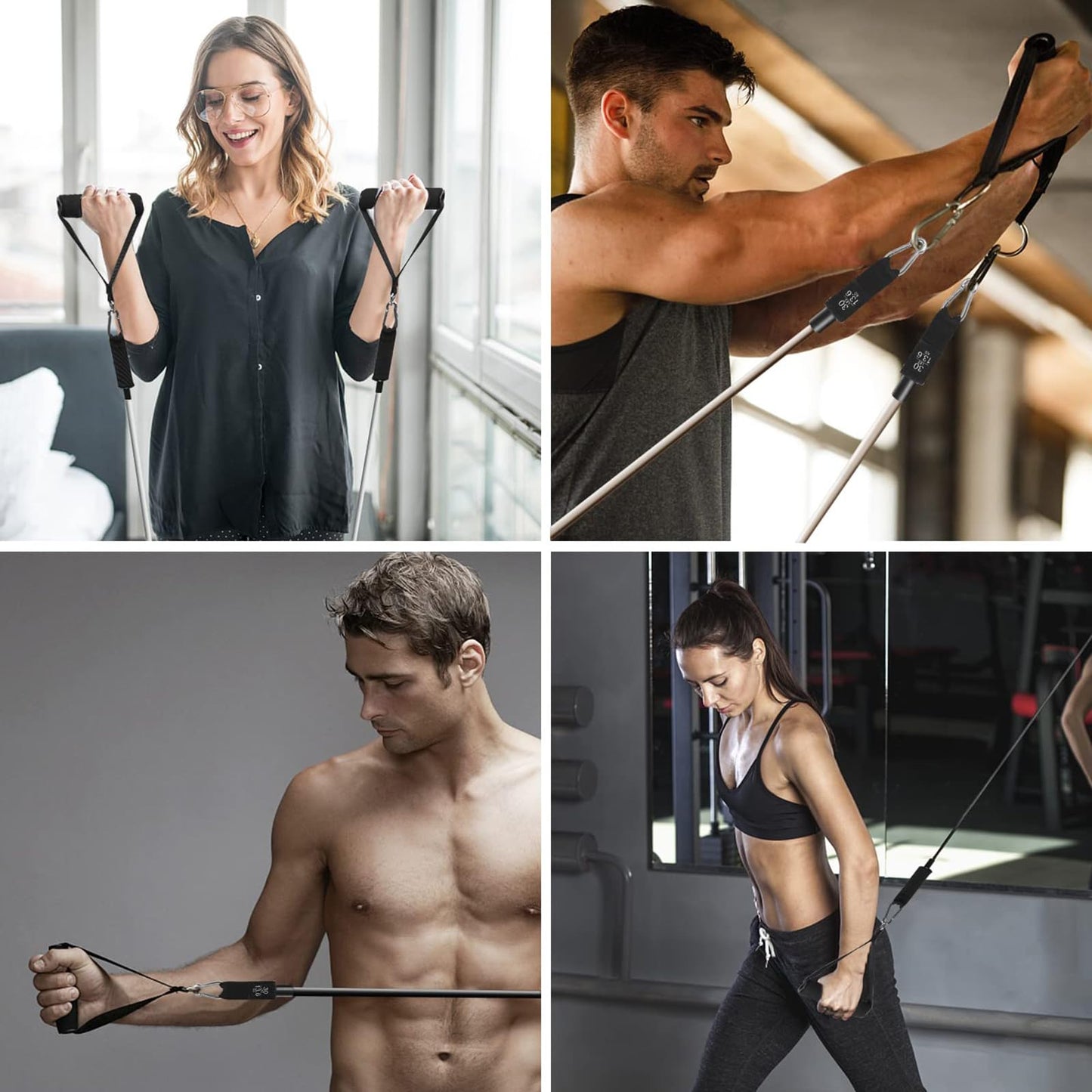 GREENTREEN Resistance Bands Set with Handles for Men and Women, Exercise Bands, Workout Bands for Strength Training Fitness Weights, Home Gym