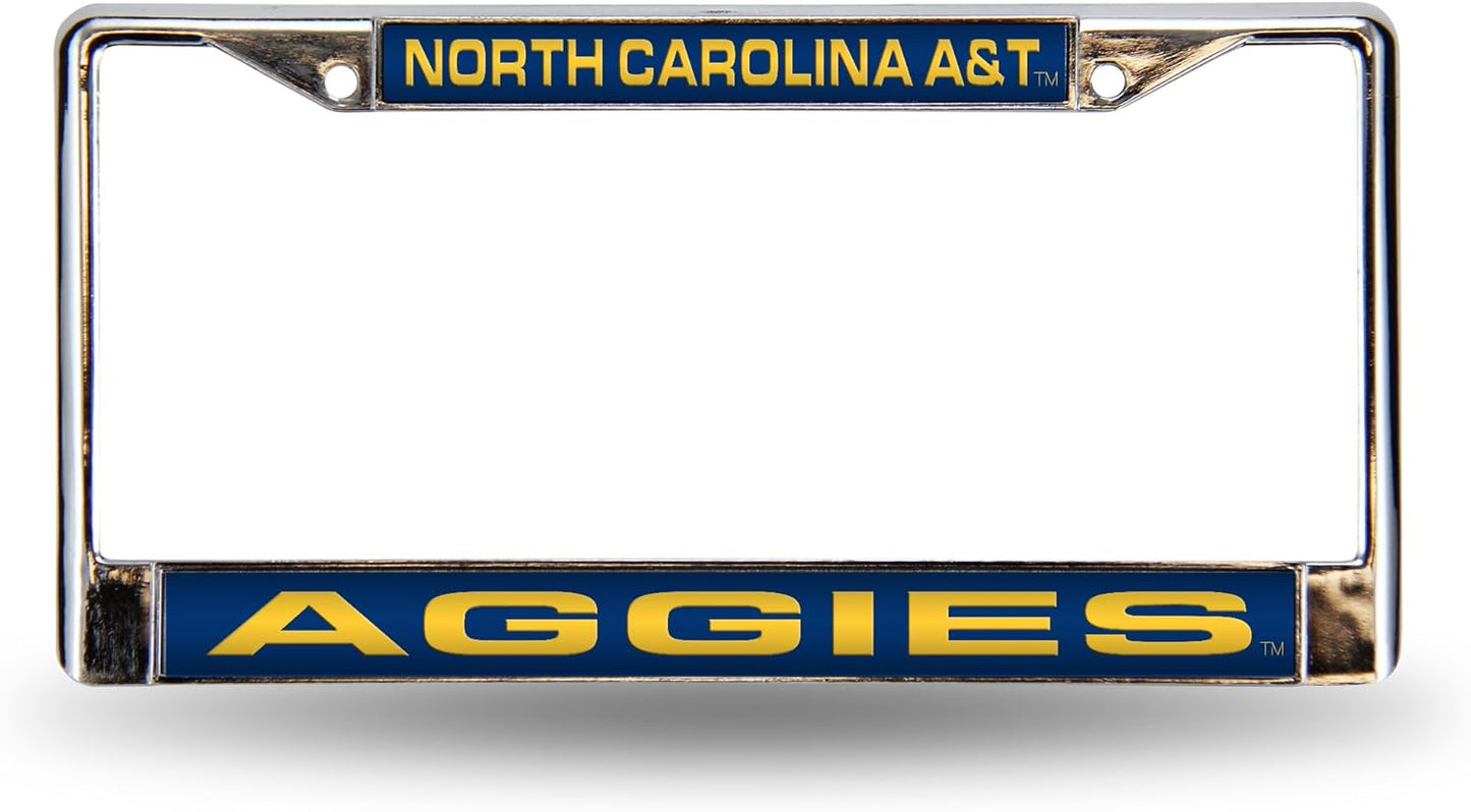 Rico Industries NCAA Unisex-Adult Laser Cut Inlaid Standard Chrome License Plate Frame