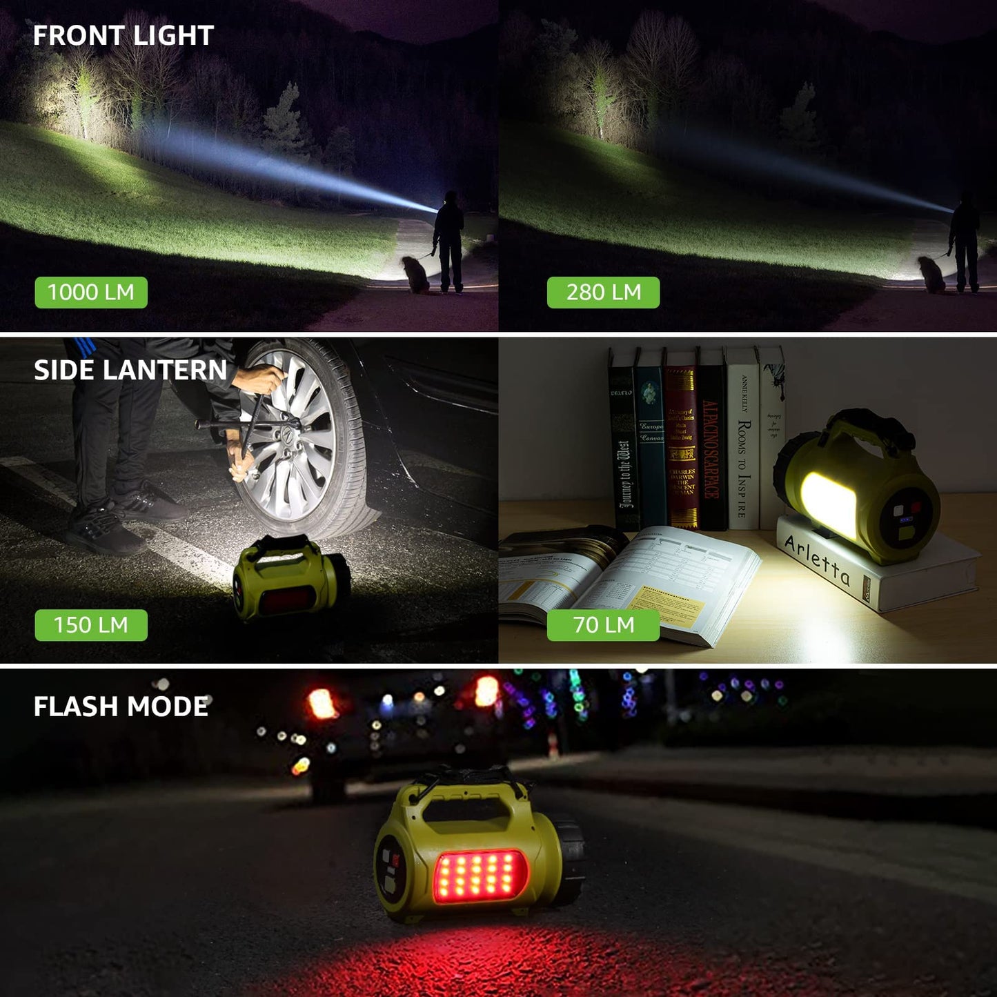 LE Bundle - 2 Items: Lepro Vintage Rechargeable LED Camping Lantern & LE 1000LM Rechargeable LED Camping Lantern