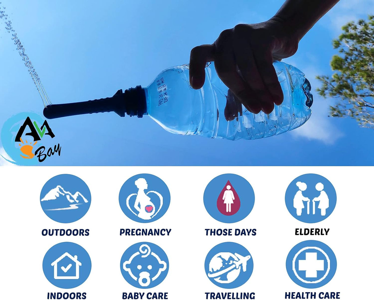 2pcs Portable Bidet I Easy-to-use Faucet Bidet I Compatible with Most Bottles I Peri Bottle for Postpartum Care I Hand Bidet for Toilet, Washing, Personal Hygiene and Travel