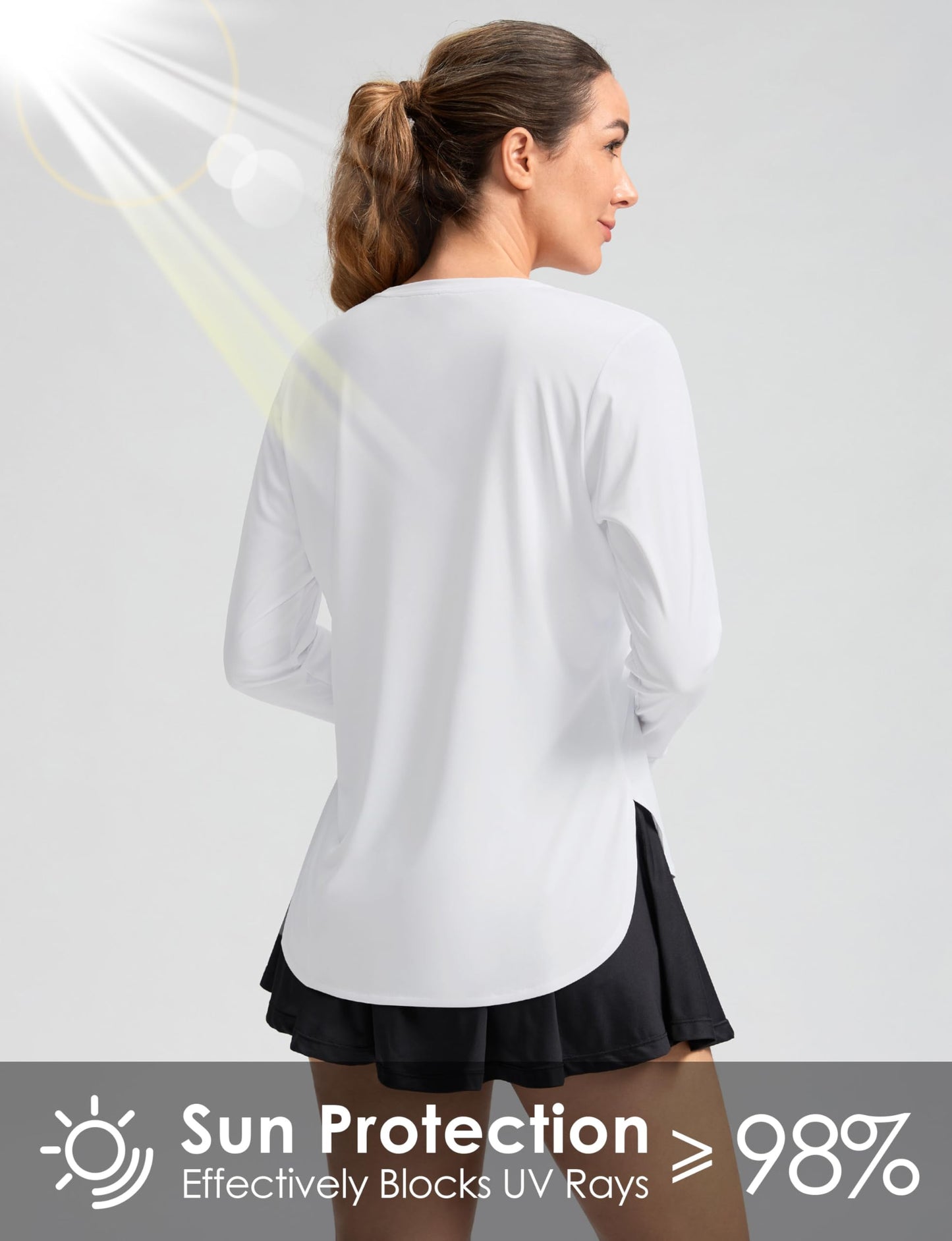 Women's Sun Shirts UPF 50+ Long Sleeve UV Protection Shirt Lightweight Quick Dry Workout Hiking Tops for Women(Lemon Yellow,S)