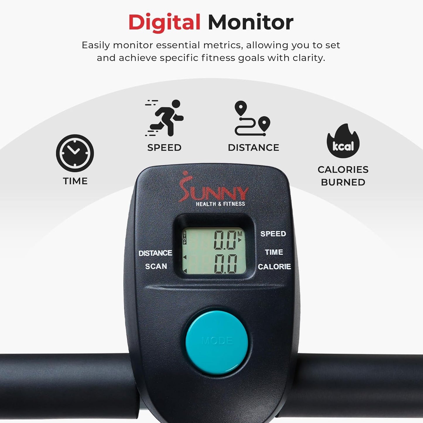 Sunny Health & Fitness Compact & Foldable Treadmill, Non-Slip Surface, Optional Dual Mode Walking/Running, Non-Electric Fixed Incline, Digital Monitor, Smart Bluetooth Connection with SunnyFit App