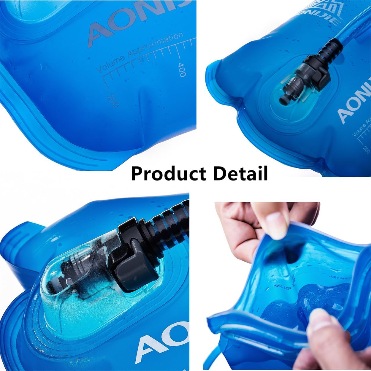 AONIJIE 1L/ 1.5L/ 2L/3L Folding Riding Running Water Bag Outdoor Mountaineering Backpack Drinking Bag (1.5L-TPU)