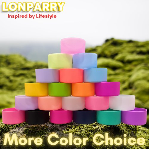 LONPARRY 4-Pack Silicone Boot for Stanley Cup Quencher IceFlow Rubber Bottom Sleeve Protector for Stanley Tumbler HydroFlask Car Travel Cup Bottle Bottom (Carnation+Pink+Coral Red+Peach)