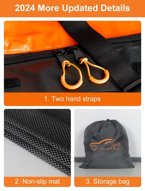 OGASAMI Soft 15 Cubic Feet Car Roof Luggage Bag Rooftop Cargo Carrier Waterproof for All Cars with/Without Racks Include Anti-Slip Mat