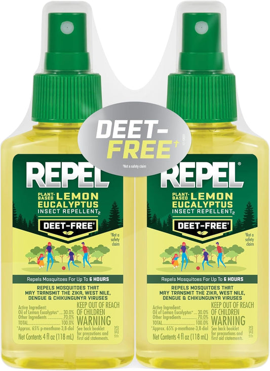 Plant-Based Lemon Eucalyptus Insect Repellent Spray - Mosquito Defense, 4 oz (Pack of 2)