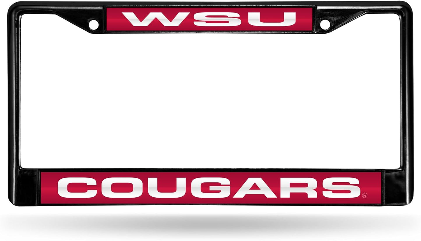 Rico Industries NCAA Black Laser Cut Chrome Frame 12" x 6" Black Laser Cut Chrome Frame - Car/Truck/SUV Automobile Accessory