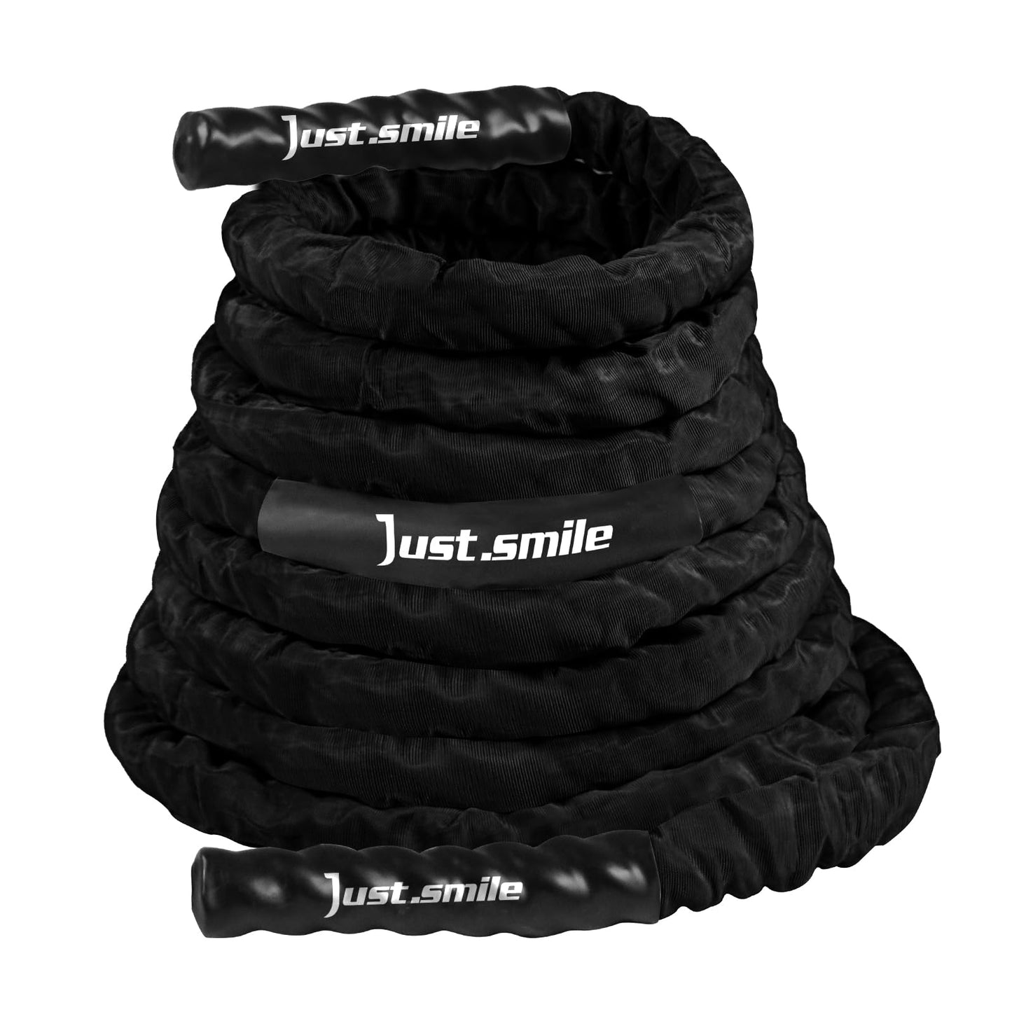Just.smile Fitness Battle Rope, 30ft Length, 1.5"" Diameter, Battle Rope with Cloth Sleeve-Heavy Ropes for Home Gym and Workout,Power Rope for Fitness, Black Green Blue, JS010001-Z