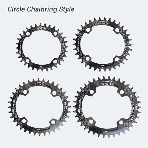 DJC Bike Chainring 104BCD Oval 32t 34t 36t 38t Tooth Narrow Wide 7/8/9/10/11/12 Speed Ultralight MTB Mountain Bike 104 BCD Chainwheel,07# Oval Black,36T
