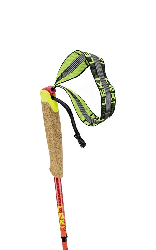 LEKI Neotrail Pro FX.One Superlite Carbon Collapsible Lightweight Trekking Poles for Hiking & Trail Running - Naturalcarbon-Brightred-Rubyred - 115 cm
