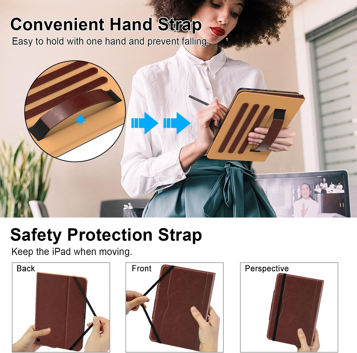 for 10 Tablet Case (13th/11th Generation 2023/2021 Released), PU Leather Folio Cover with Multi-Angle Stand/Pen Holder, Auto Wake/Sleep for 10/10 Plus, Black