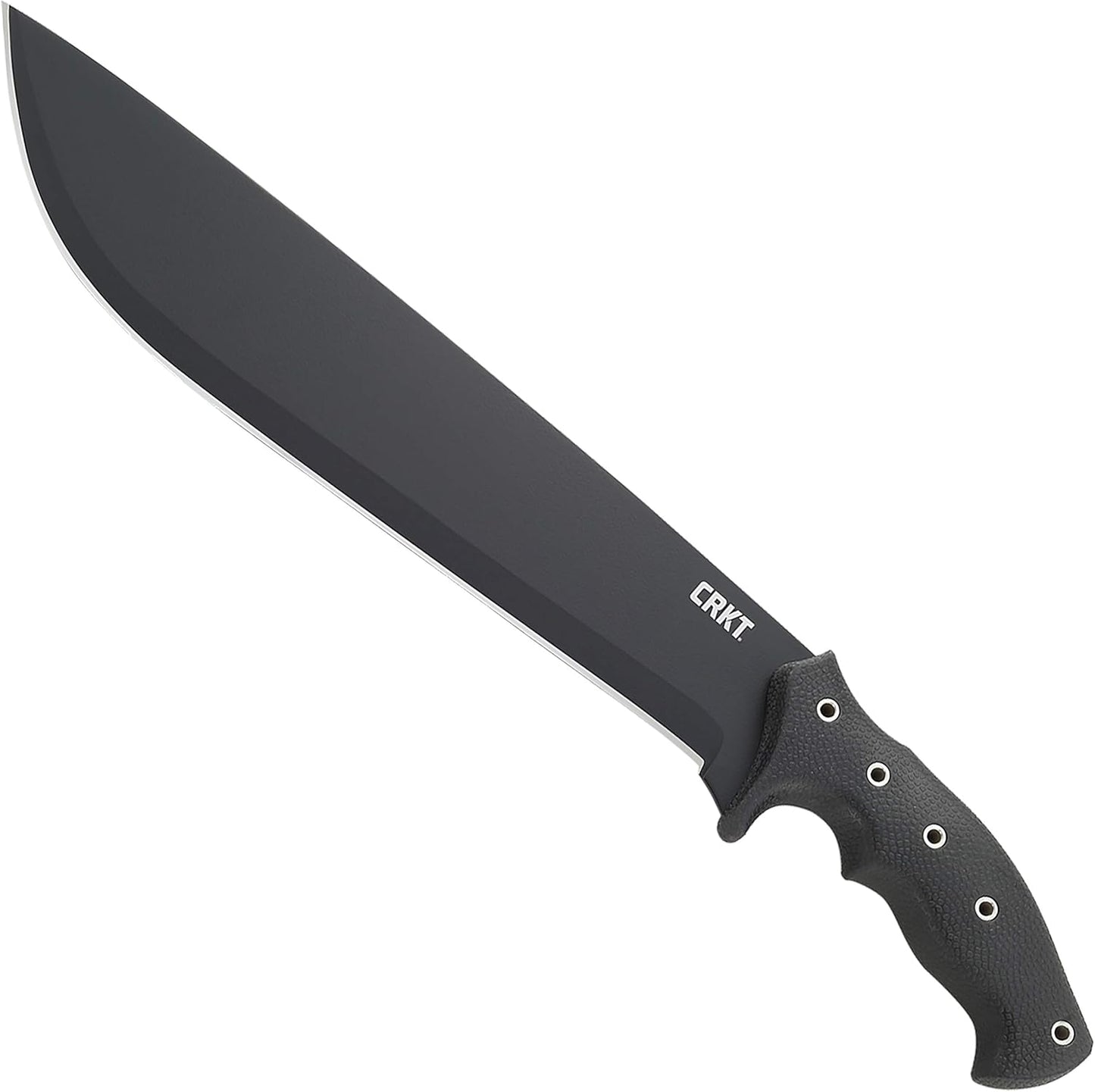 CRKT Halfachance Fixed Blade Parang Machete: 18 Inch Black Powder Coated Carbon Steel Parang Style Blade with Nylon Sheath for Survival, Hunting & Camping K920KKP