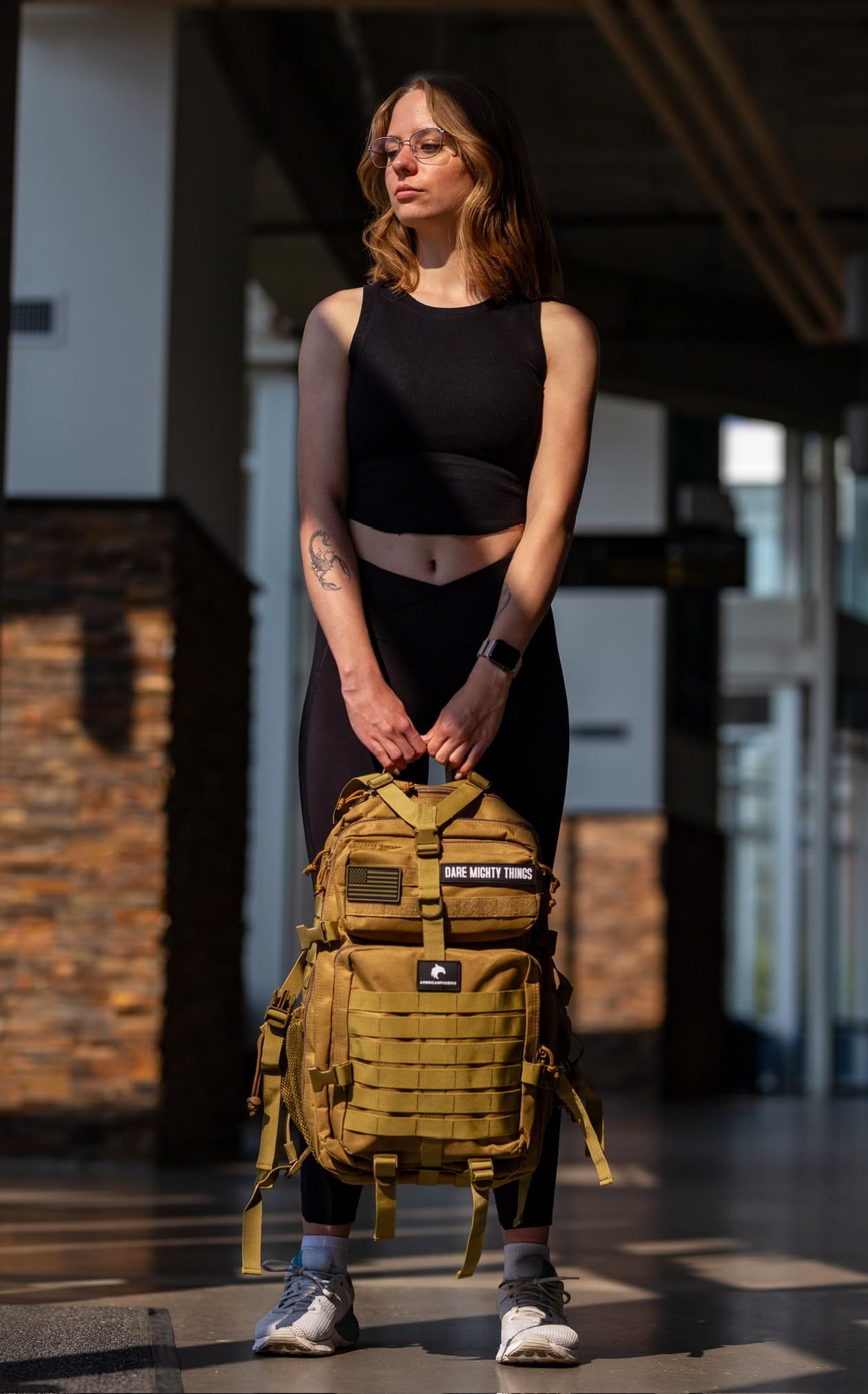 AMERICANPHOENIX 45L Elite Tactical Backpack | 3X Stronger Work & Military Backpack | Water Resistant and Heavy Duty | 3 Day MOLLE Bug Out Bag (Dune Brown)