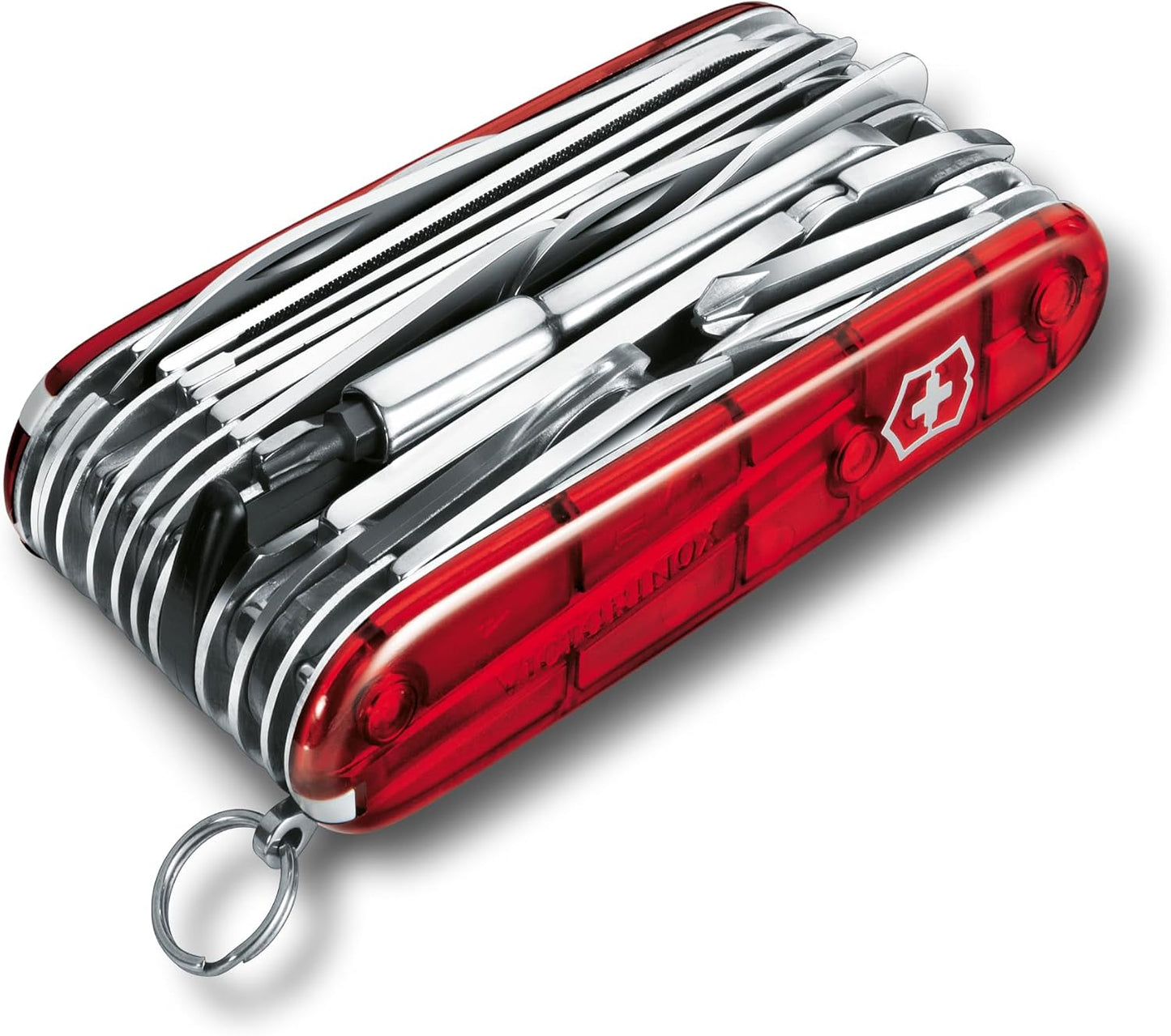 Victorinox Swiss Champ Swiss Army Knife, 33 Functions, Swiss Made Pocket Knife with Large Blade, Screwdriver, Chisel and Combination Pliers - Red