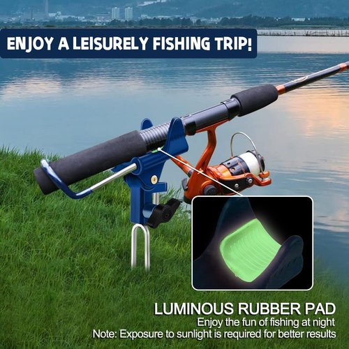 LBW Fishing Rod Holders for Bank - Fishing Pole Holders for Ground, Shore, Beach 360 Degree Adjustable Rod Holders 2 Pack