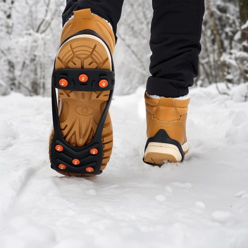 UNITACKLE Gripper Spike Ice Traction Cleats, Non-Slip Ice Snow Grips 8 Steel Studs, Universal Ice Spikes Snow Grips Traction for Walking Climbing Hiking on Snow and Ice