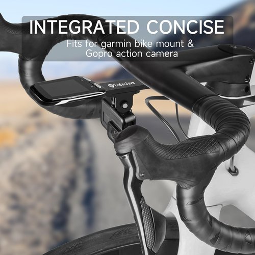 Bike Computer Mount - Out Front Mounts for Road Bikes Integrated Handlebar, Aluminium Alloy GPS Computer Combo Mount & GoPro Full Range
