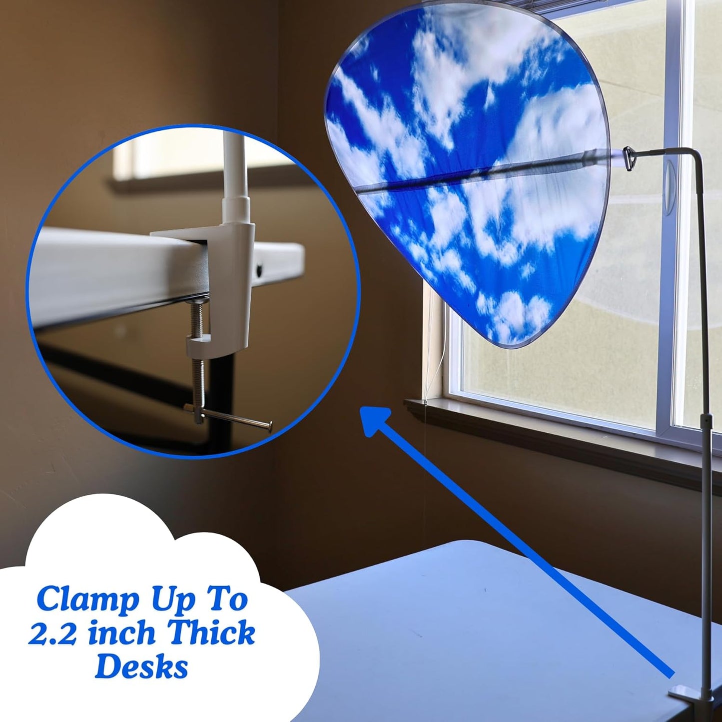Office Cubicle Desk Shade | Relaxing Cloud Design & Easy Assembly | Office Desk Shade for Cubicle & Light Blocker | Overhead Light Shield & Cover to Block Sun or Indoor Ceiling Lights | Cubicle Shade