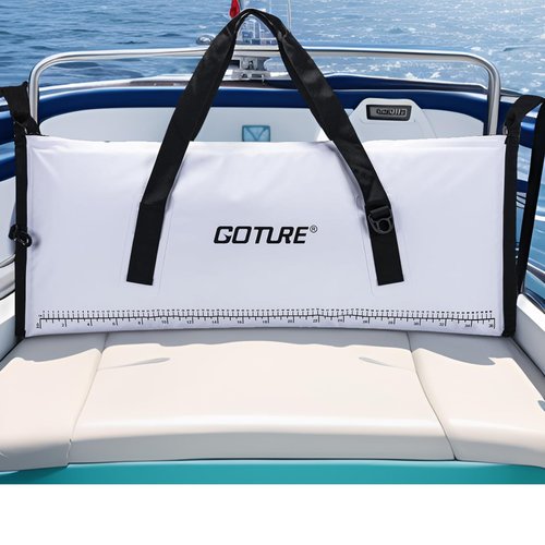 Goture Insulated Fish Cooler Bag, Leakproof Fish Kill Bag, Waterproof Fish Bag with Carry Handle and Strap, Portable Large Fishing Cooler Bag with Drain Plug, Keep Ice Cold All Day, 40inx16.5in
