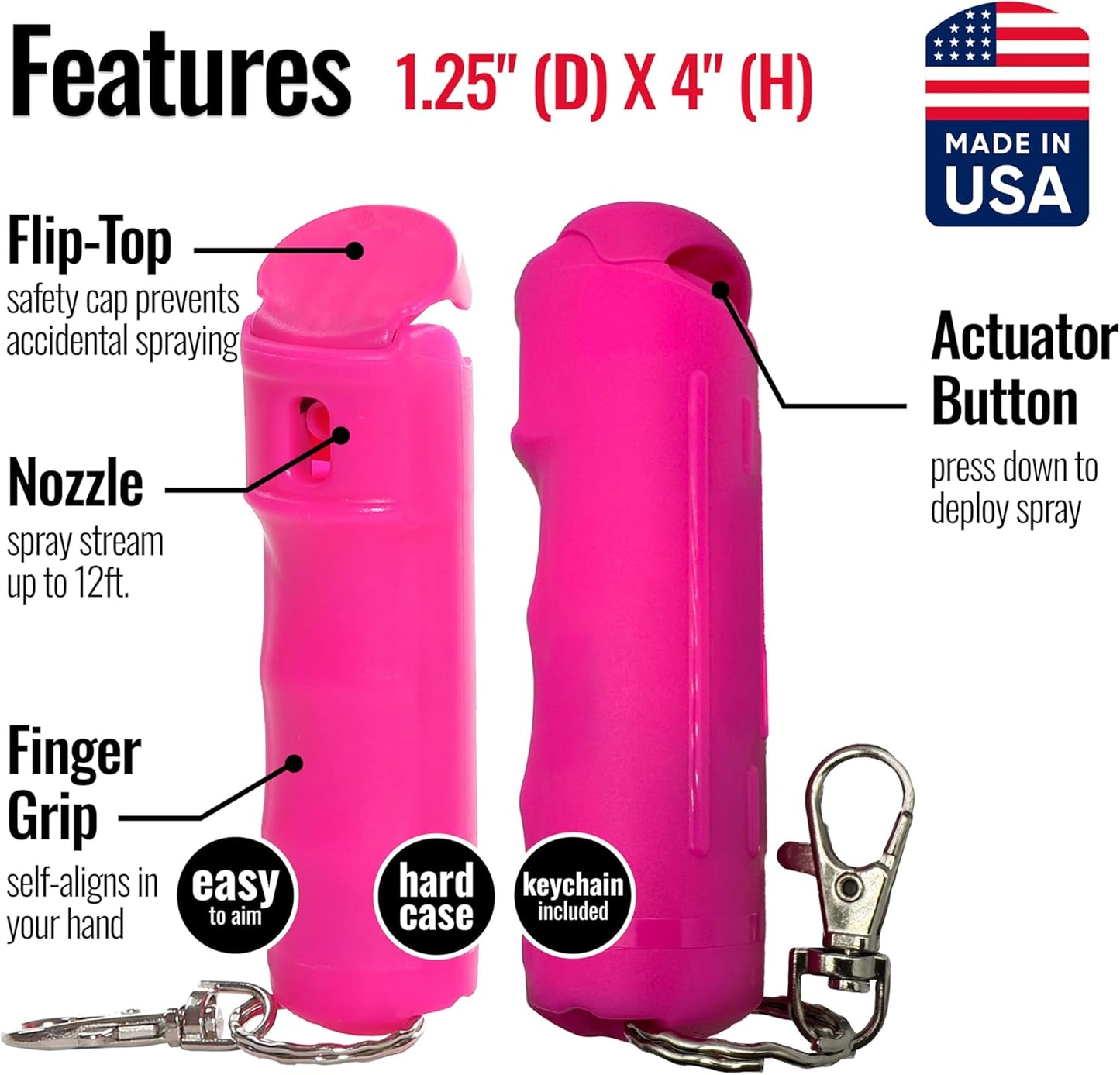 Mace Pepper Spray - Twist Lock & Hardcase Model, Max Strength 10% OC Formula, Long Lasting UV Dye, Self Defense Pepper Spray for Women & Men