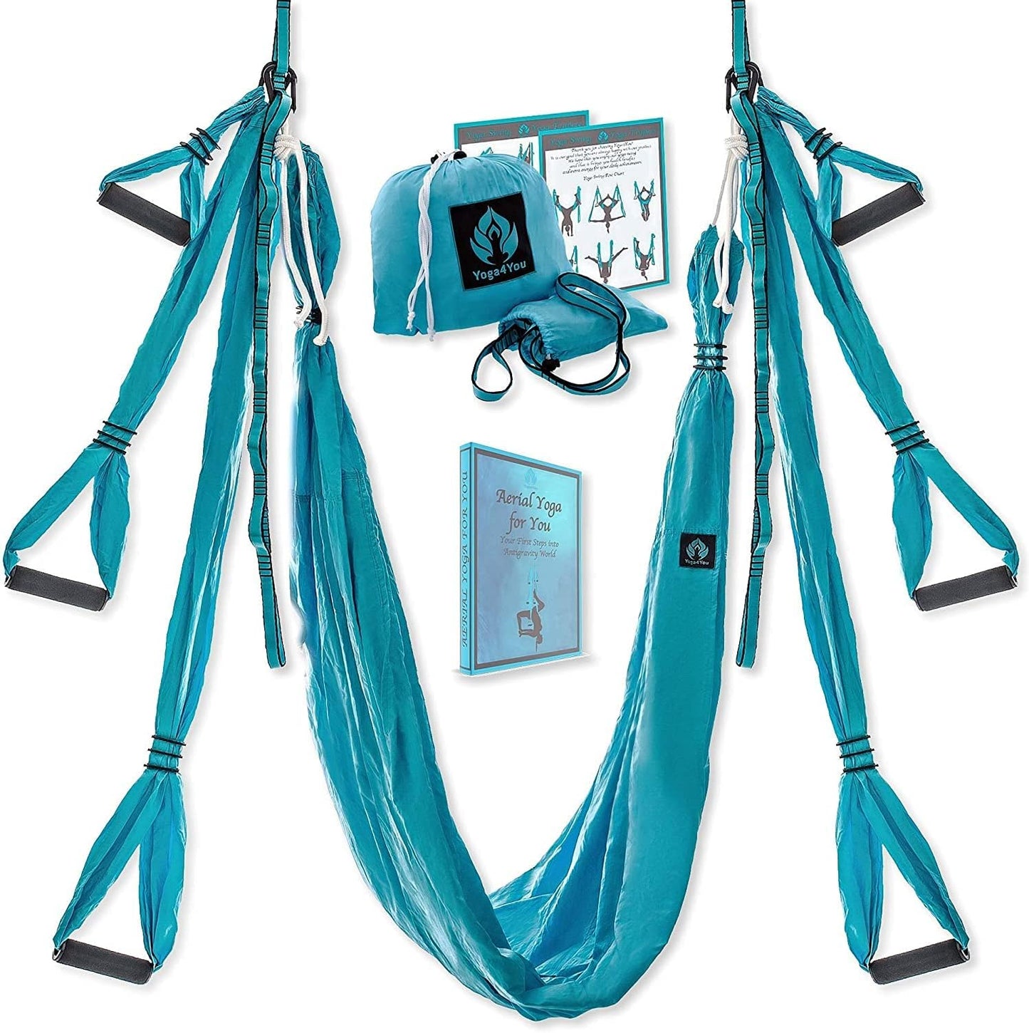 Aerial Yoga Swing Set - Hammock Hanging Swing - Sling Inversion Fly Kit - Antigravity Yoga Sling - Suspension Trapeze