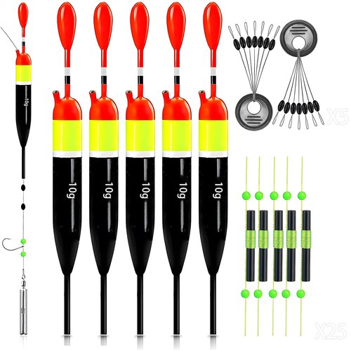 YOTO Fishing Slip Bobber Float Kit,Balsa Slip Corks and 60pcs Bobber Stops for Crappie Panfish Trout Bass Fishing