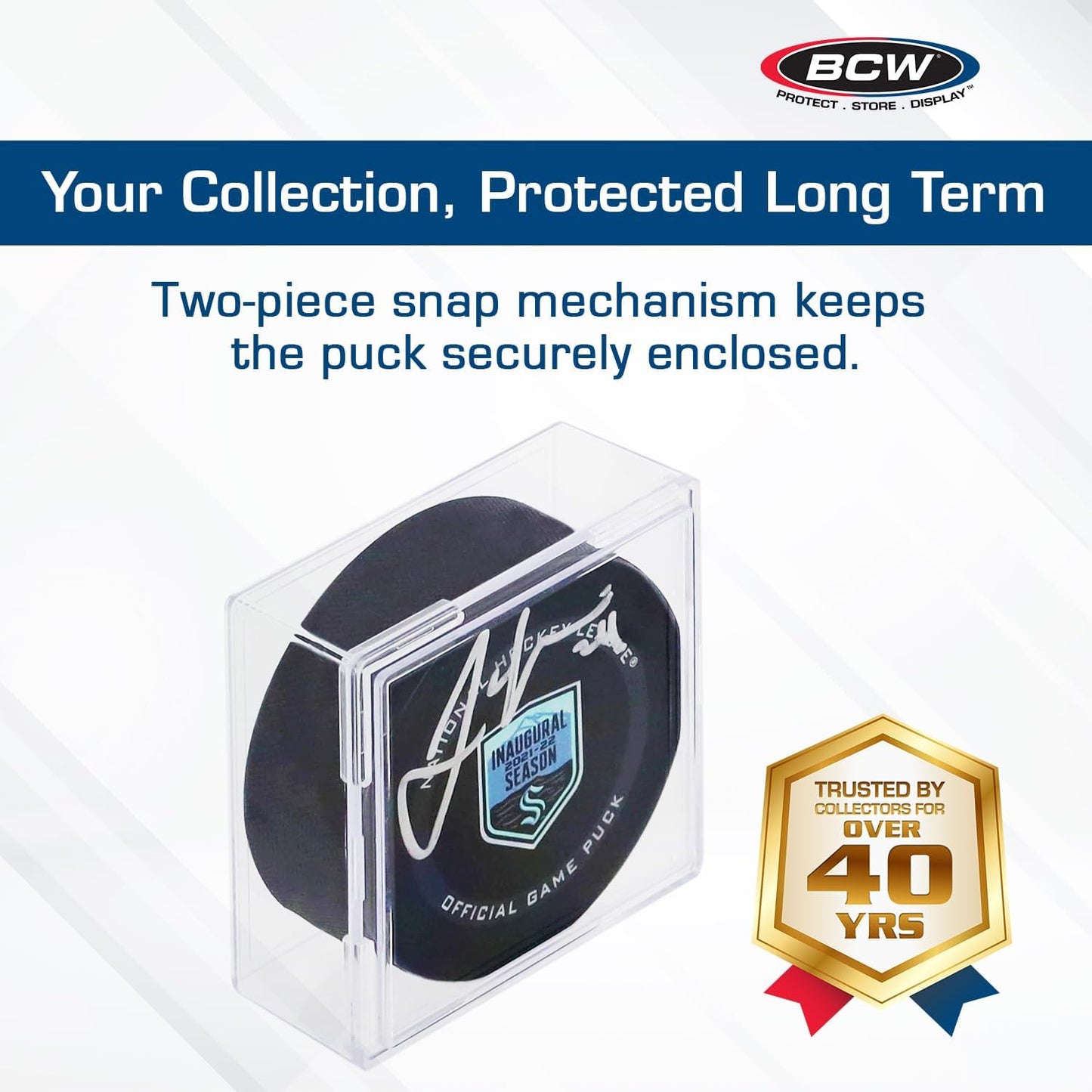Stackable 6-Pack Crystal Clear Hockey Puck Display Case Holder