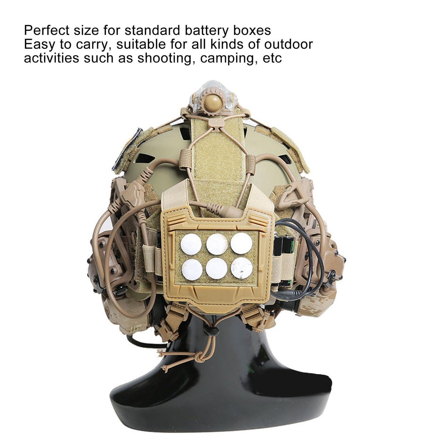 Jauarta Helmet Battery Pouch Counterweight Pouch Nylon Universal Helmet Battery Pack Balance Weight Bag with Hook and Loop for Shooting Hiking Camping