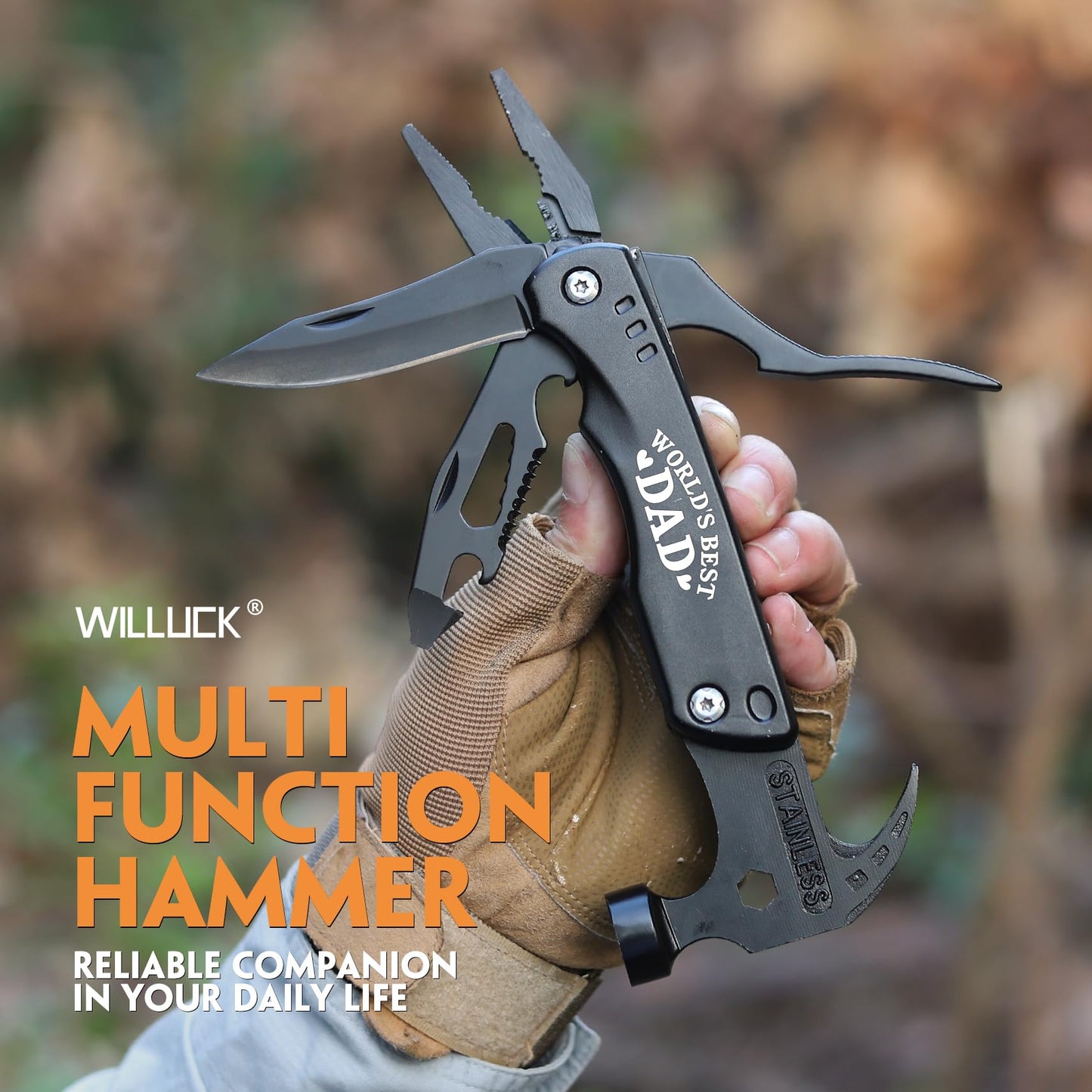 Fathers Day Ideal Gifts for Dad - Gifts for Dad, Fathers Day Dads Gift - Dad's Present from Daughter Wife, Dads Birthday Gift - Multitool Hammer, Christmas Stocking Stuffers for Stepdad, Husband, Men