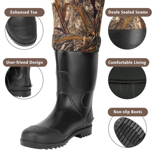 Trudave Fishing Waders for Men, Chest Waders with Boots Waterproof for Men & Women, Neoprene Waders for Hunting & Fishing