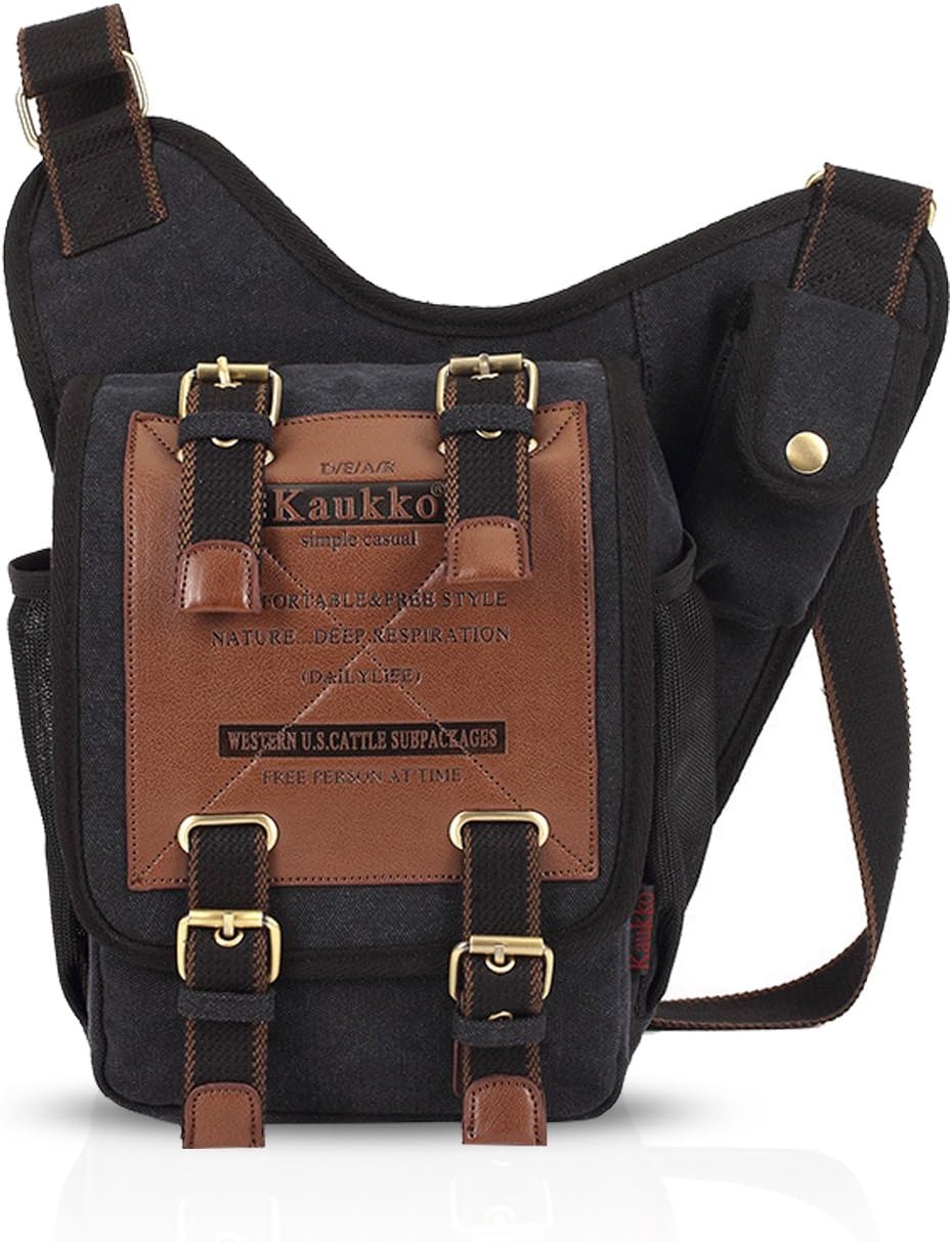 Fashion Shoulder Backpack Cross Body Bag Sling Bag Chest Pack Bag Chest Strap Bag One Strap Sport Bag Backpack Men/Women Cycling Hiking Camping Outdoor Travel Bag Canvas Black