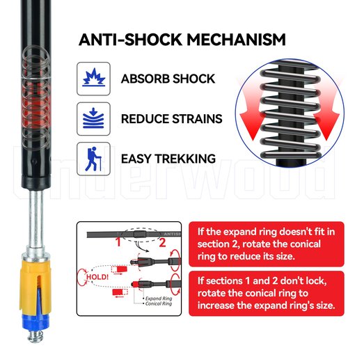 Collapsible Trekking Poles for Hiking 4 Pack - Adjustable Aluminum Hiking Poles, Lightweight Nordic Walking Sticks for Women, Men, Seniors, Kids, Hiking Sticks for Backpacking by Underwood Aggregator