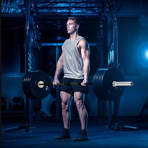 EVERYMATE 7ft Powerlifting Bar Multifunction 20KG Weight Bar Weightlifting Powerlifting 29mm Diameter 1500 lbs Weight Capacity Solid Hard Chrome Olympic Barbell Blacksilver