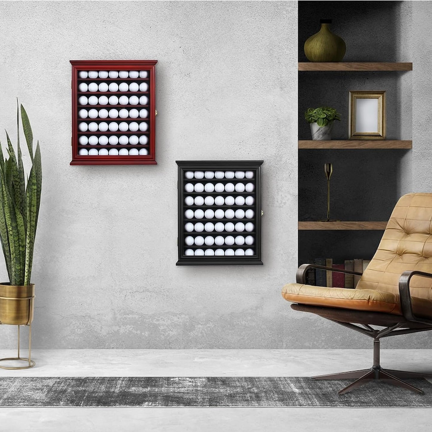 Exquisite Acid League Golf Ball Display Case Wall Mount - Premium Lockable Golf Ball Case & Holder for Collectors, Ideal Hole in One Display Case & Golf Gear for Men - Perfect Golf Office Decor