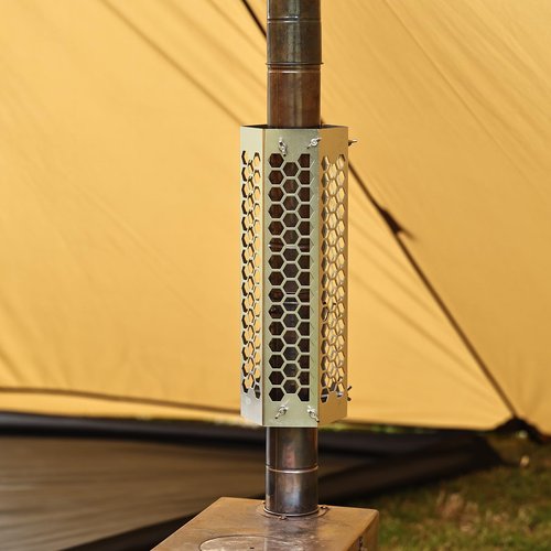 Dandelion shell Fireproof Stove Chimney Mesh Protector - Detachable Anti-Scalding Net with 304 Stainless Steel Material - Fits Pipe Diameter 1.97" to 3.54" - Portable and Safe