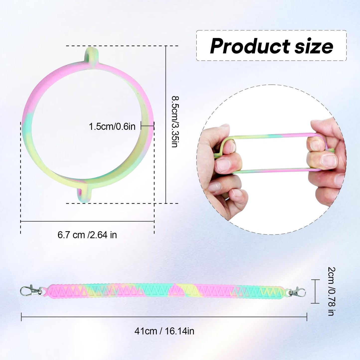 Jahao Silicone Water Bottle Sling, Carrier, Holder with Strap - Shrinkable Cup Sling Fit with Most 8-40oz Water Bottle, Tumbler Accessories for Stanley Cup, Water Bottle Handle for Walking (Purple)