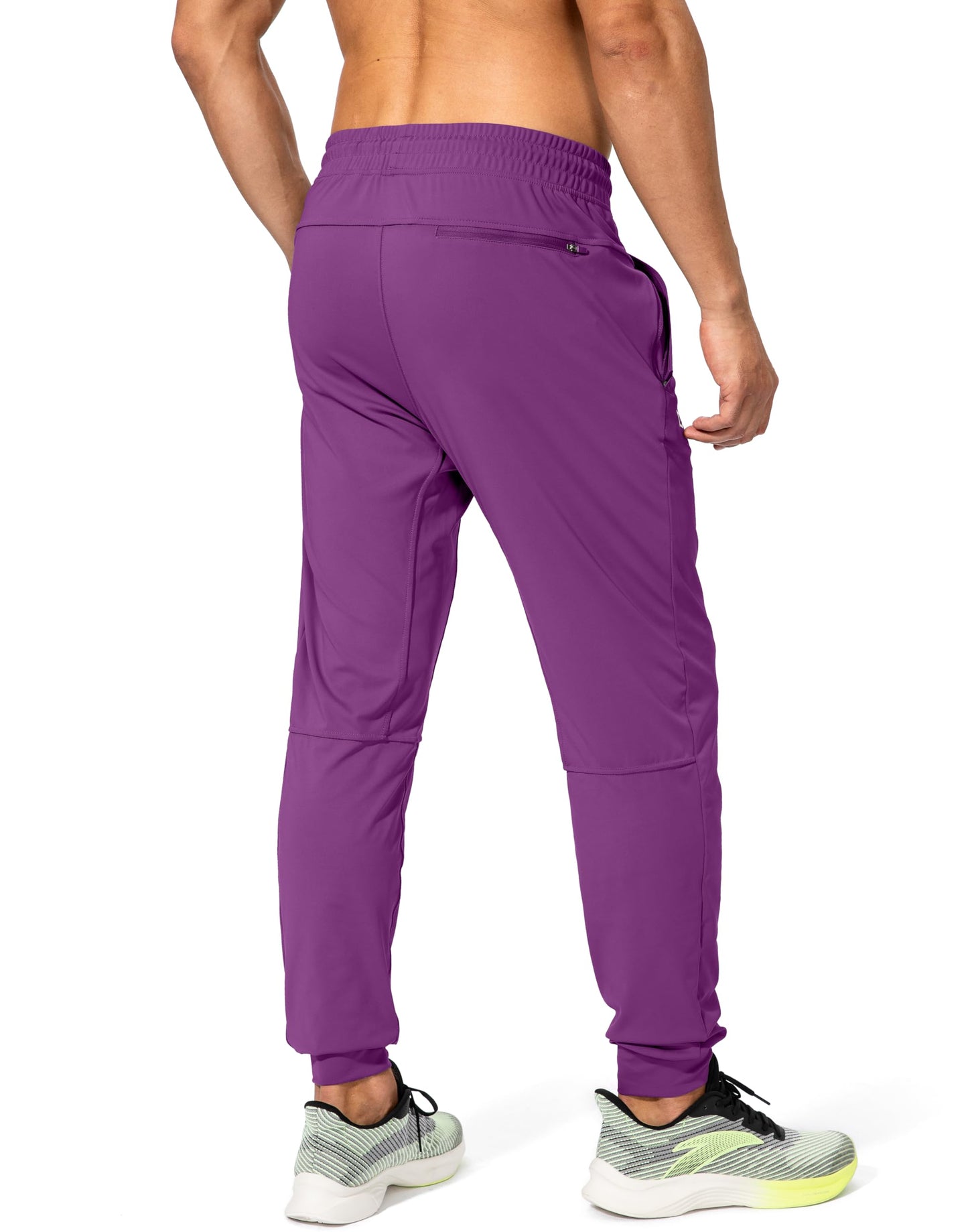 Men's Sweatpants with Zipper Pockets Athletic Pants Traning Track Pants Joggers for Men Soccer, Running, Workout (Purple, Medium)