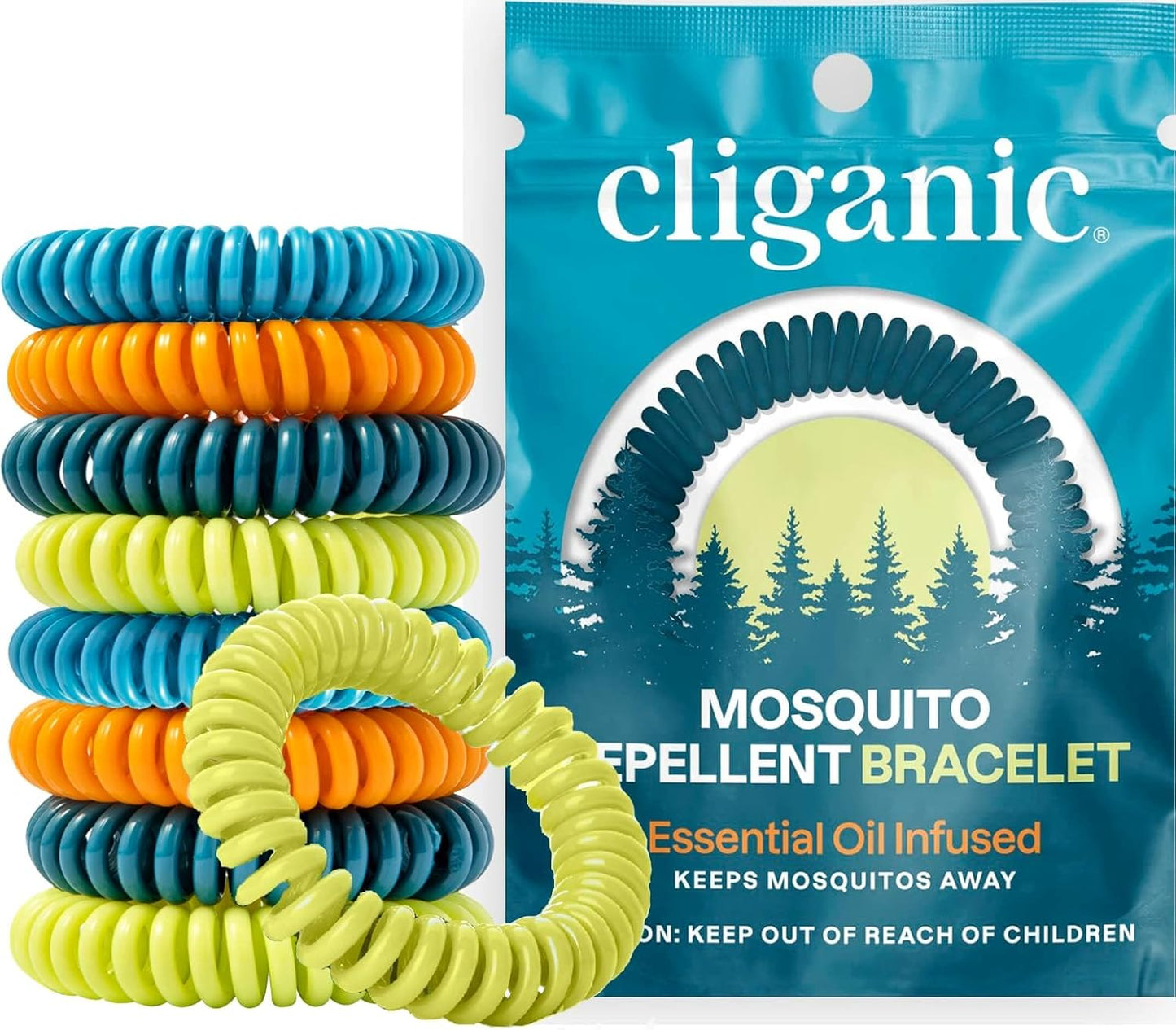 Natural DEET-Free Mosquito Repellent Bracelets - 10 Pack for Adults & Kids