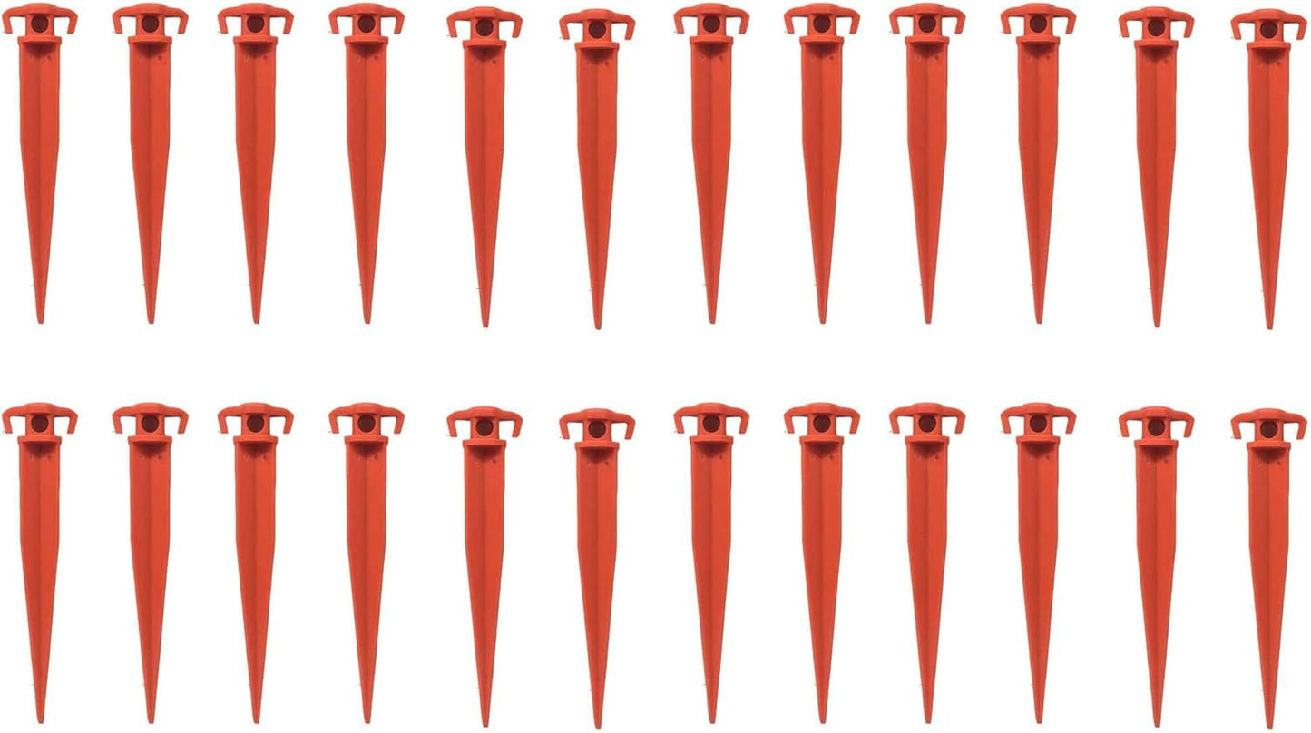 Pack of 24-11” Ground Stake Stick Strong Outdoor Camping Tent Or Garden Pegs– Orange
