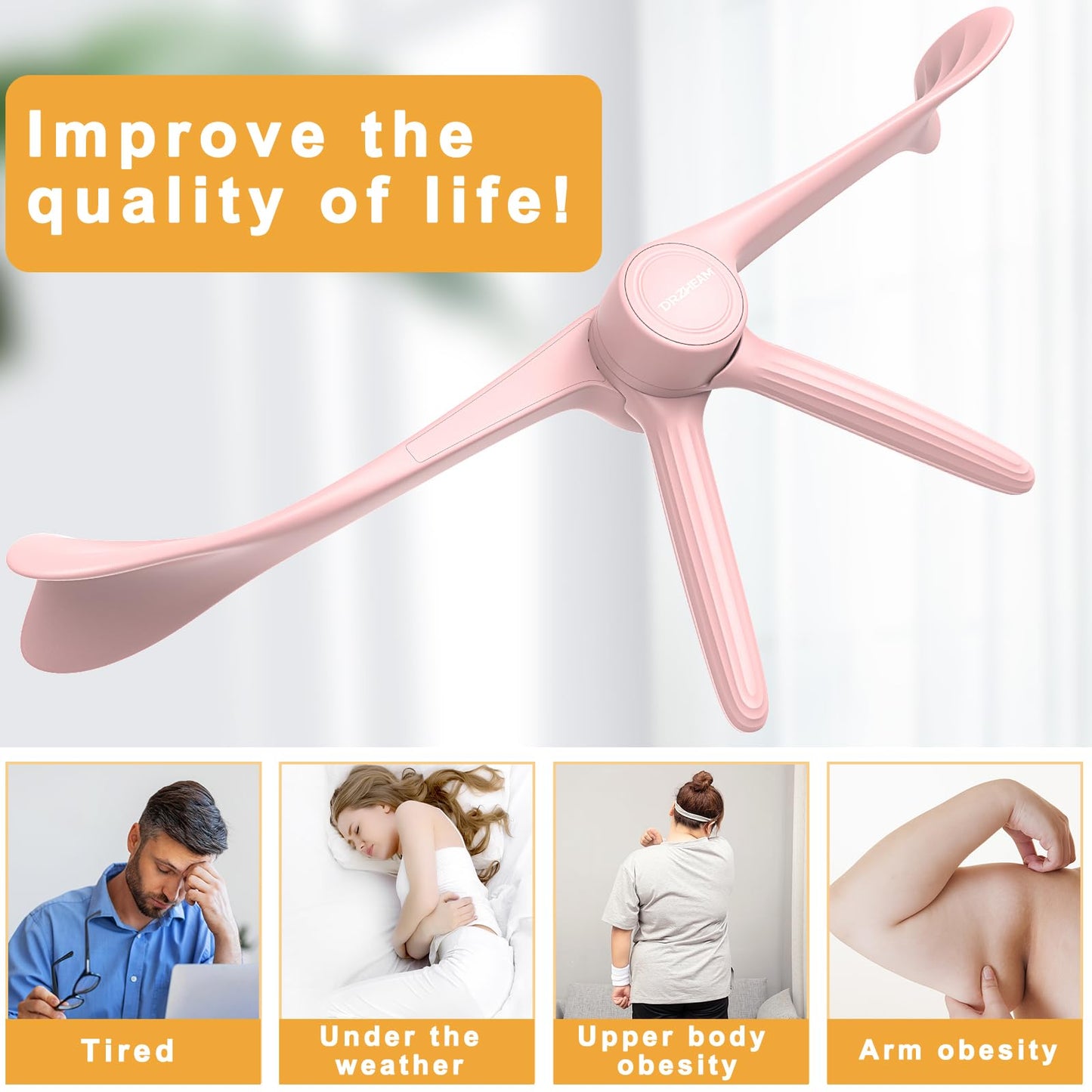 Arm Workout Equipment for Women, Arm and Back Fat Slimmer Workout, Chest and Upper Shoulder Workout, Arm Strengthener Work from Home Fitness (Pink)